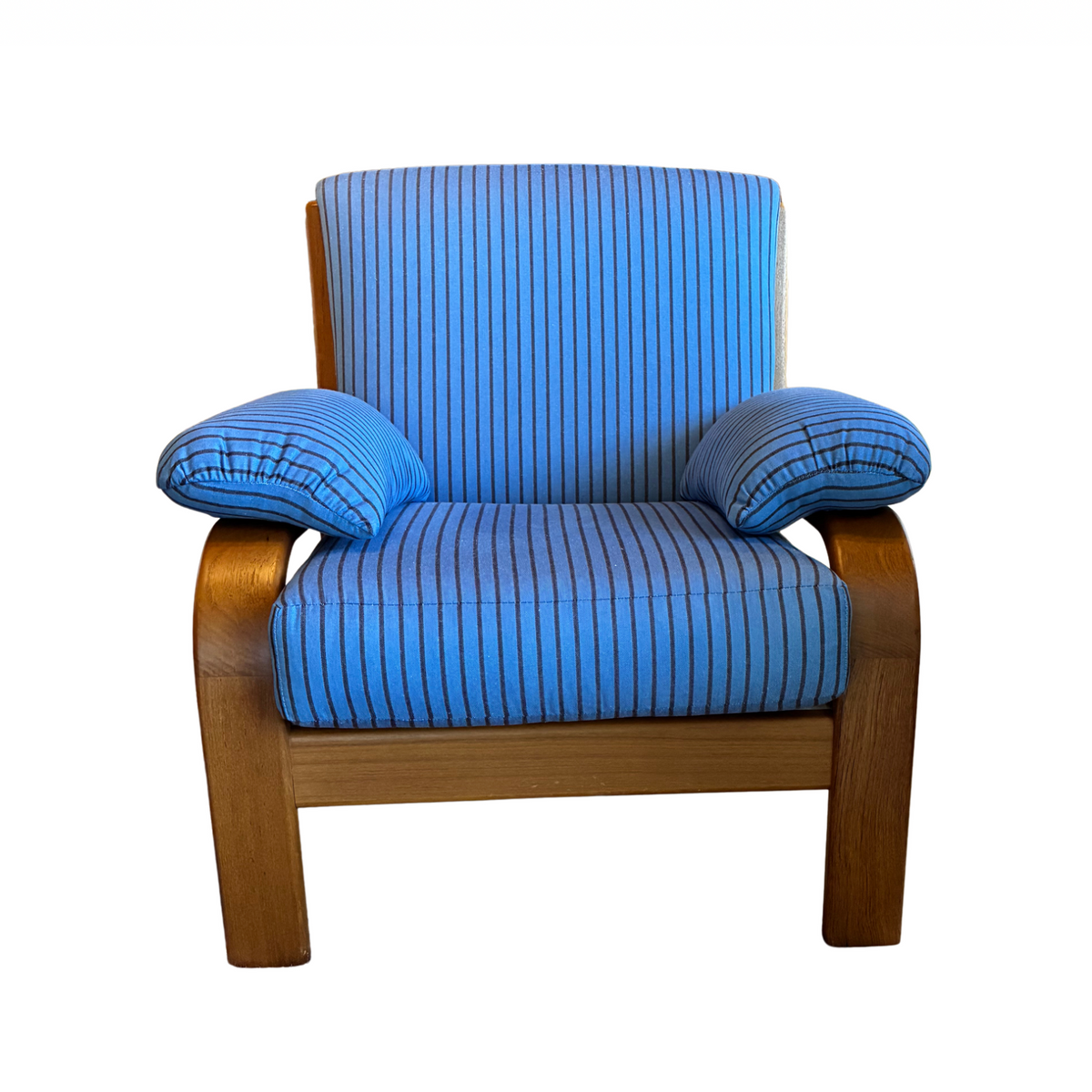 Teak Beige Lounge Armchair Danish Mid-Century Modern 1970s