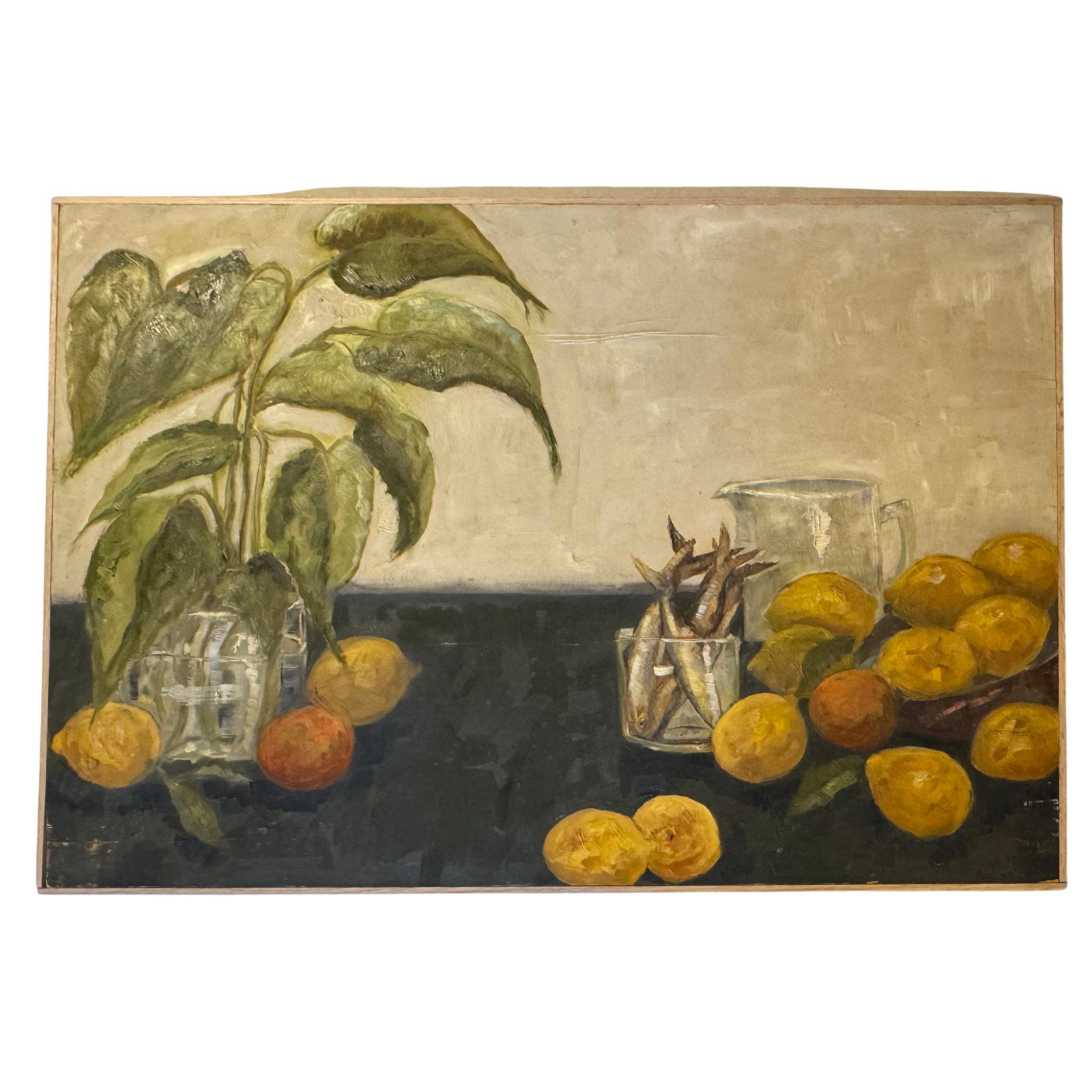 Alison Parsons, Lemons, Basil, Sardines, 35.5” x 24.5”