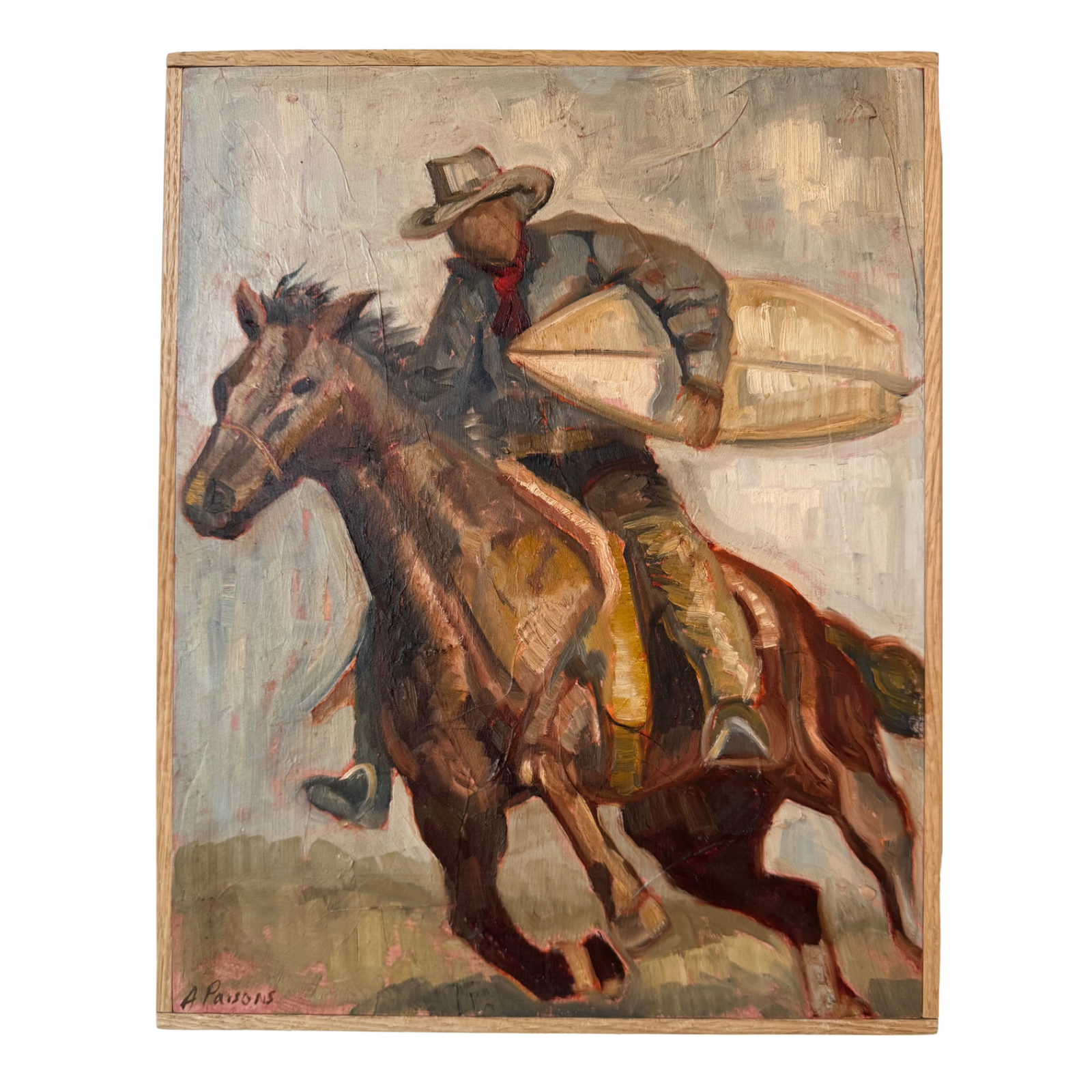 Alison Parsons, Surfing Cowboy, 11.5” x 14.5”