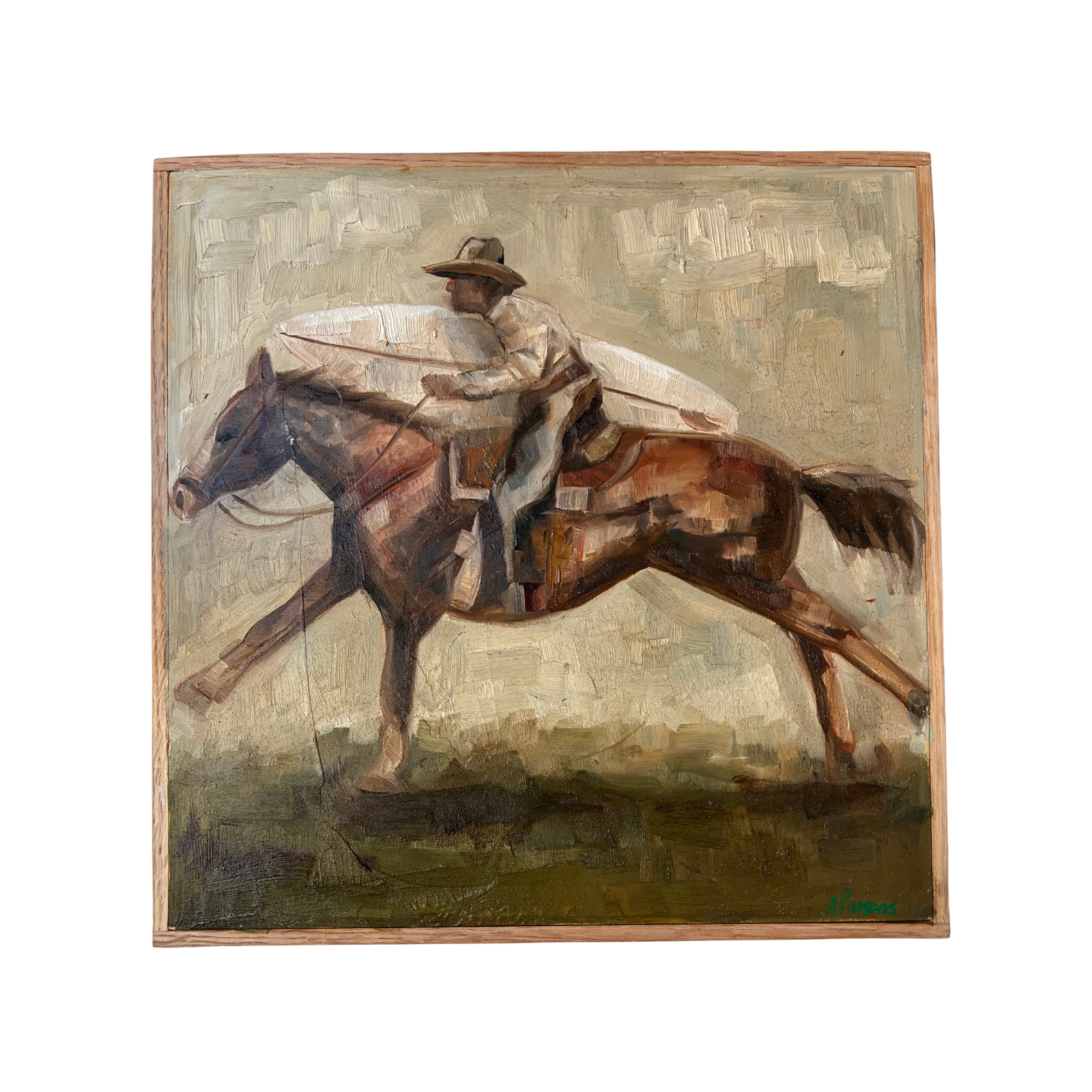 Alison Parsons, Surfing Cowboy, 12” x 12”