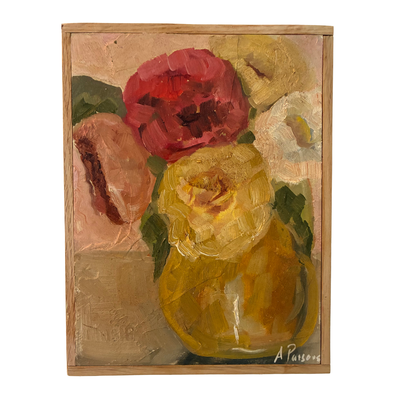 Alison Parsons, Floral, Yellow Vase 6.5” x 8.5”