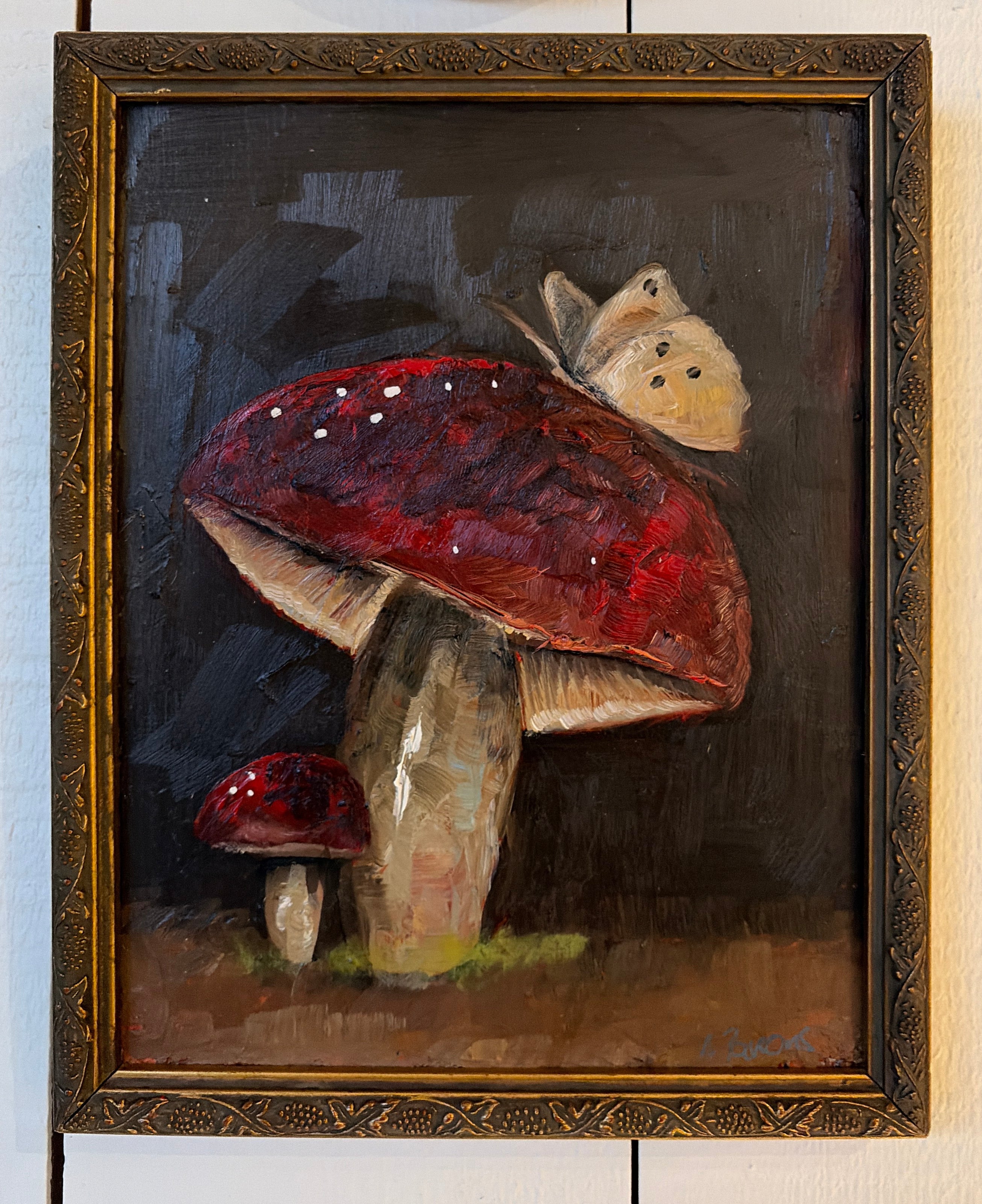 Alison Parsons, Big Mushroom Little Mushroom Yellow Butterfly 10”x8”