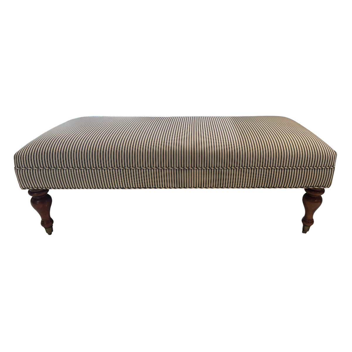 Upholstered and Wood Bench on Casters
