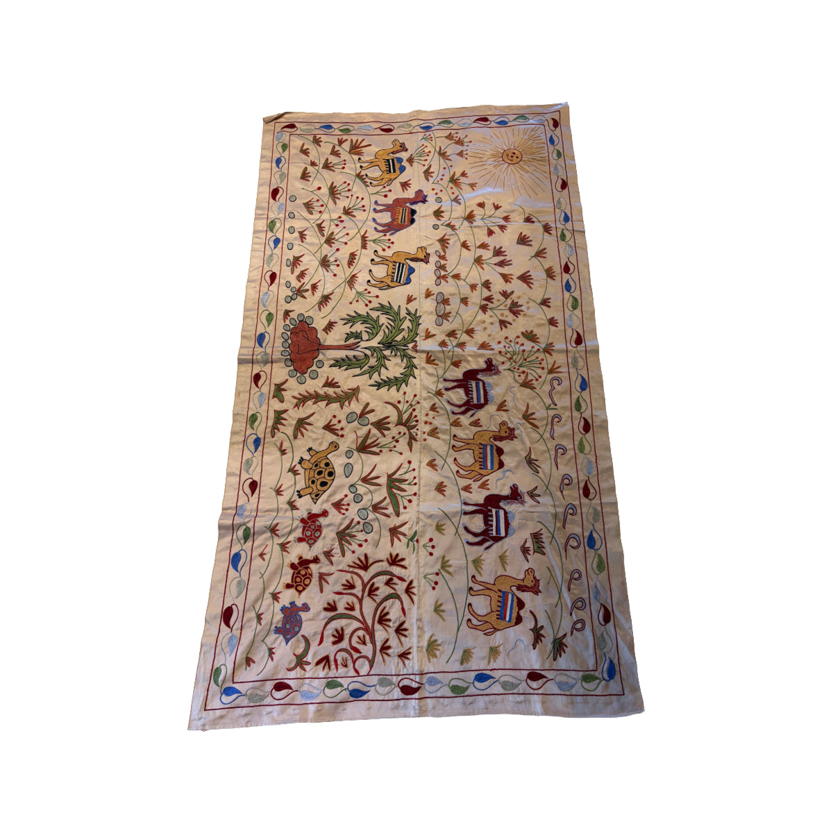 Vintage Silk Embroidered Tapestry