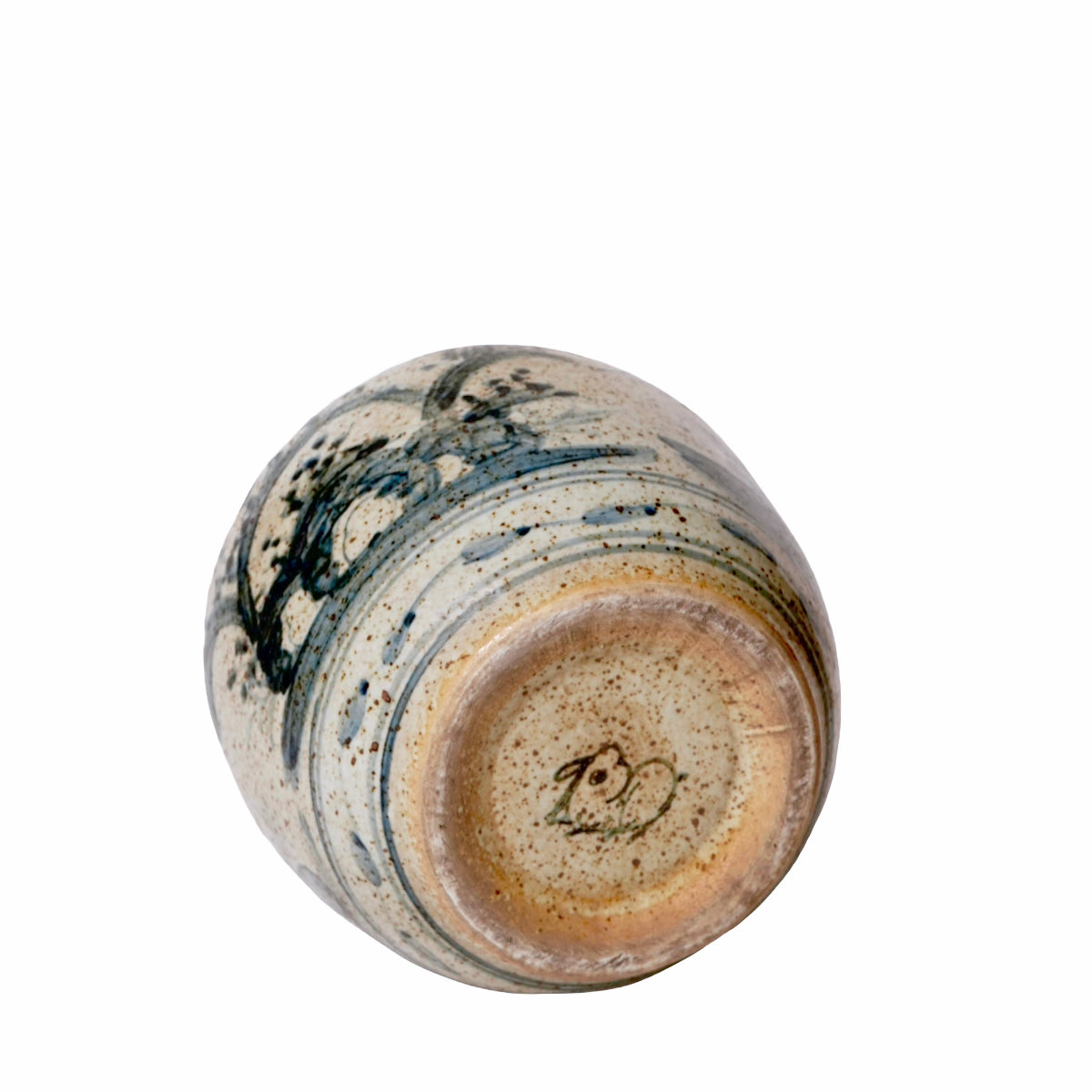 Rustic Porcelain Three Friends Small Round Vase