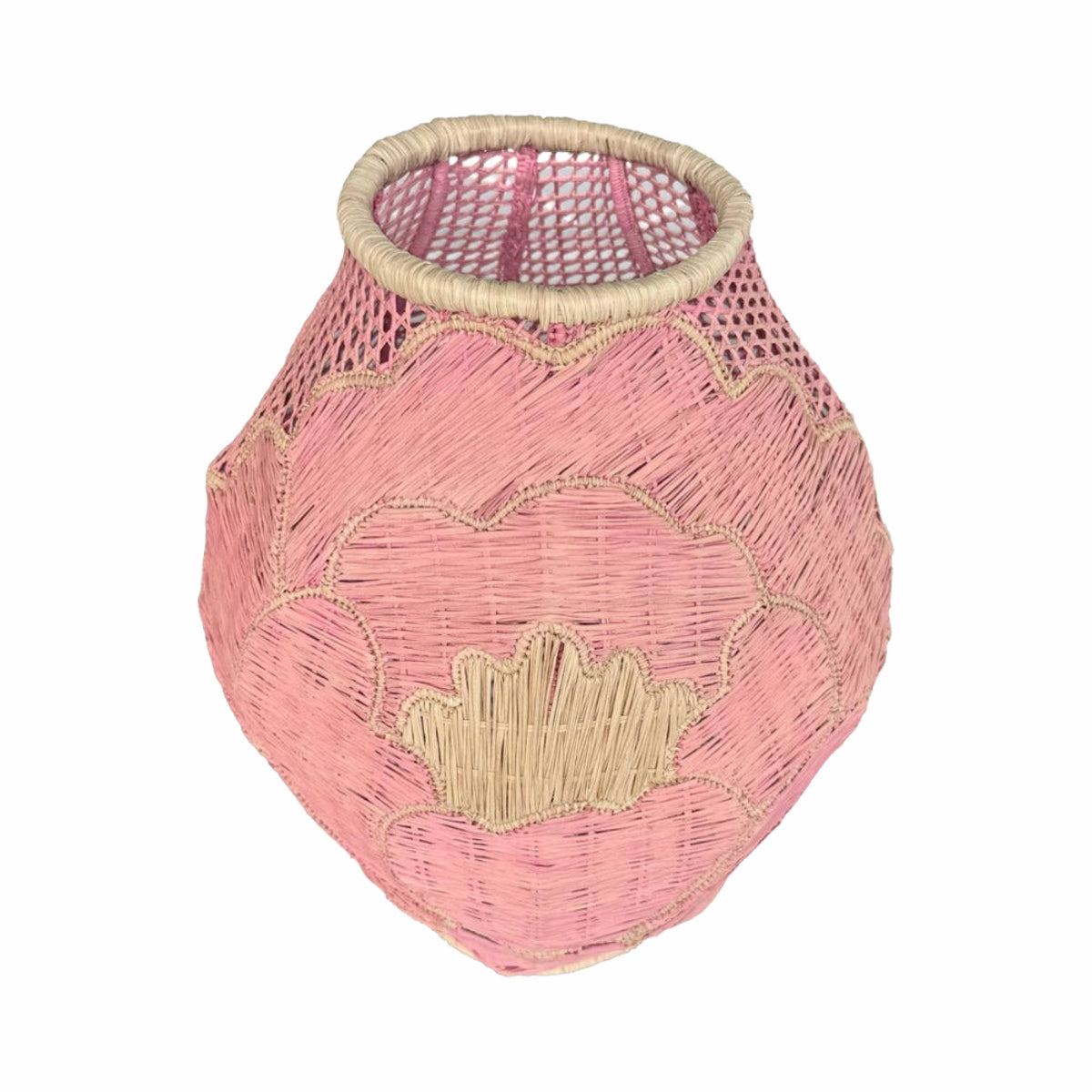 Peonies iraca palm vase