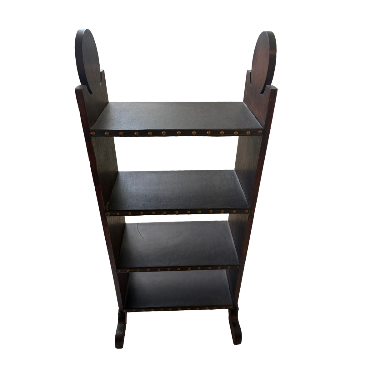 Wooden Bookcase with Studs + Leather