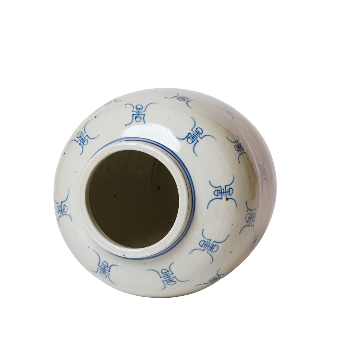 Blue and White Longevity Barrel Vase