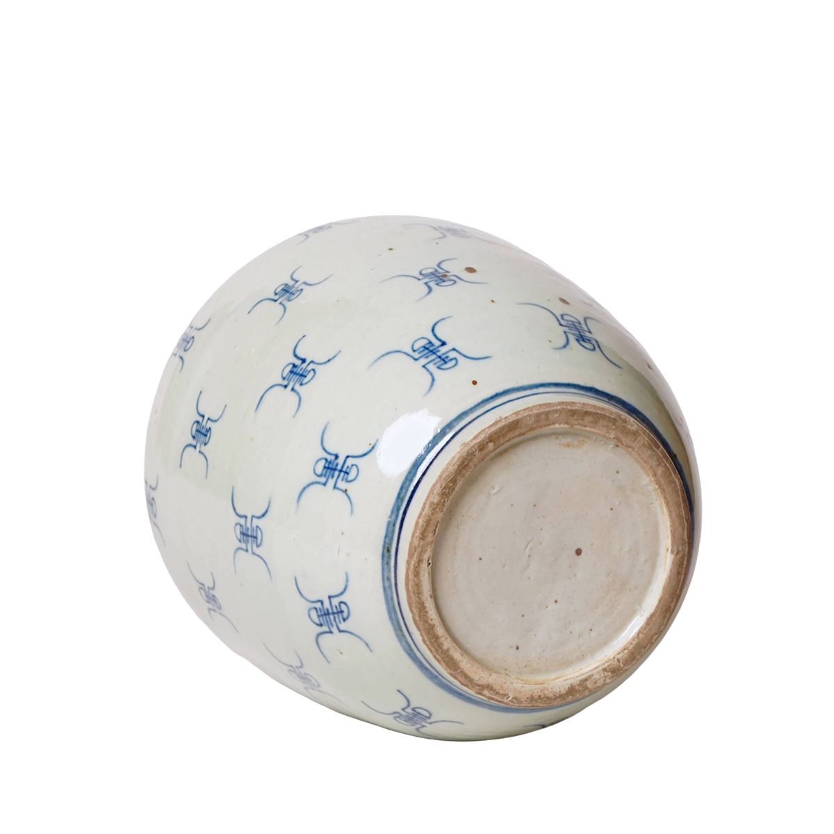 Blue and White Longevity Barrel Vase