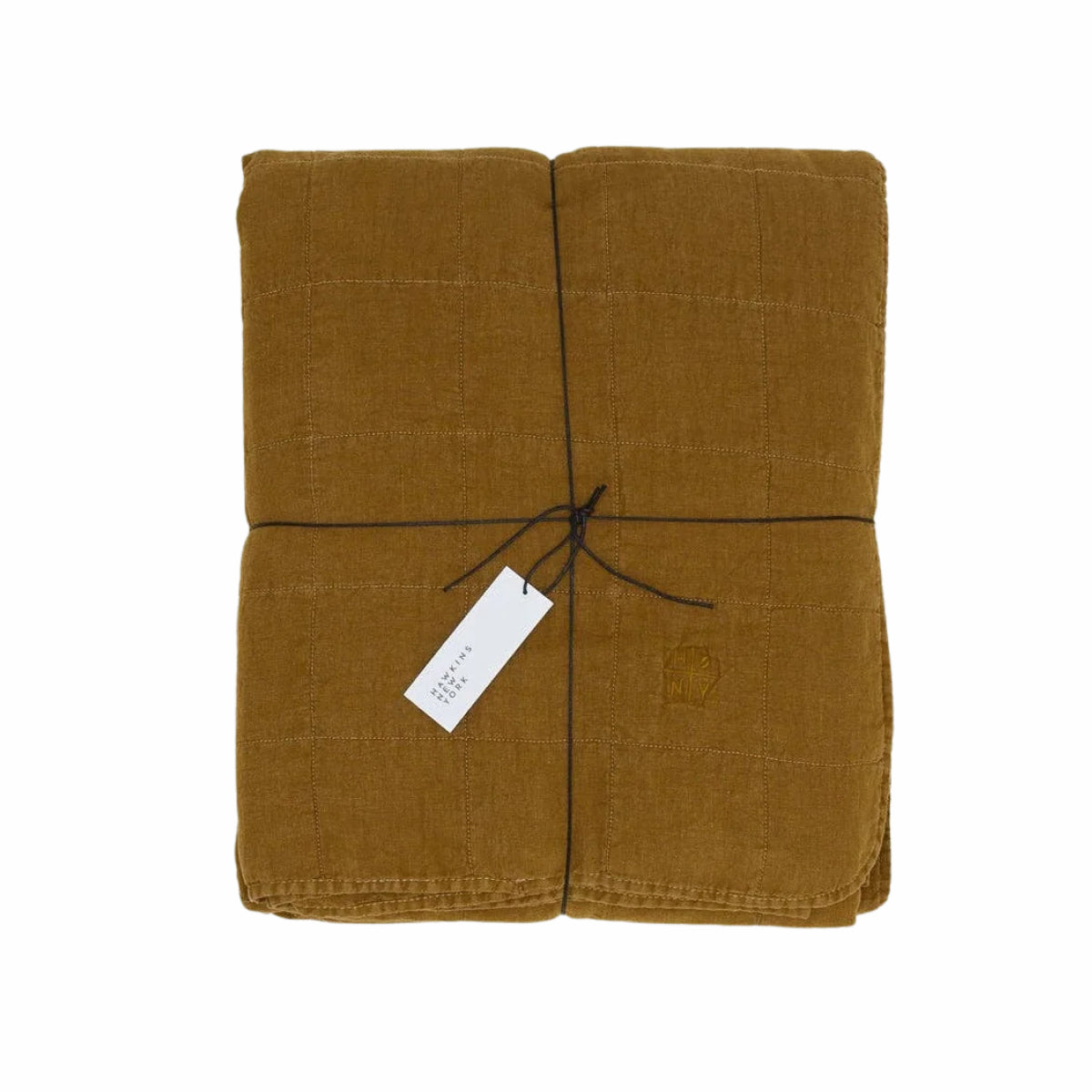 SIMPLE LINEN QUILT - BRONZE: QUEEN