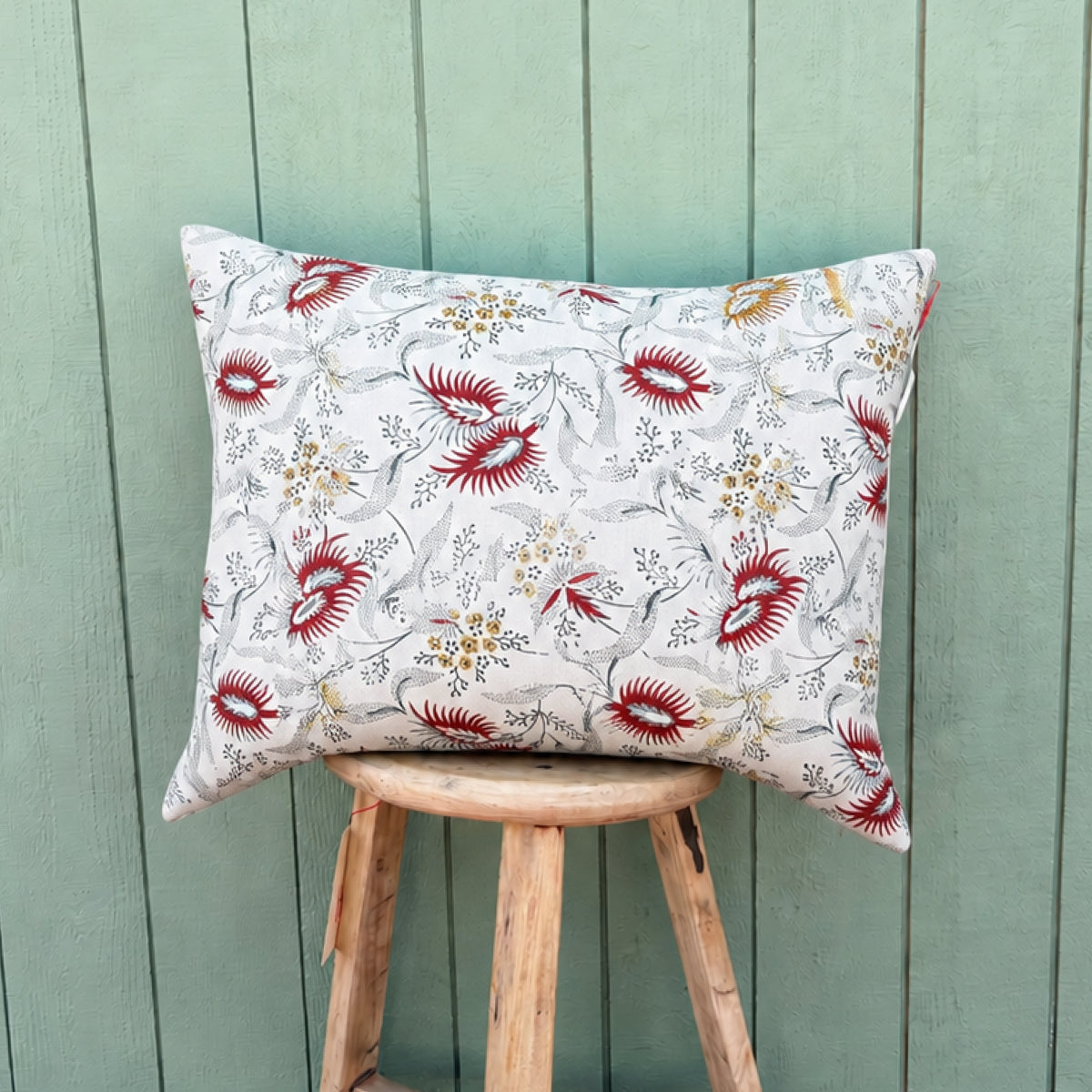 French Floral Linen Pillow – 19” x 24”