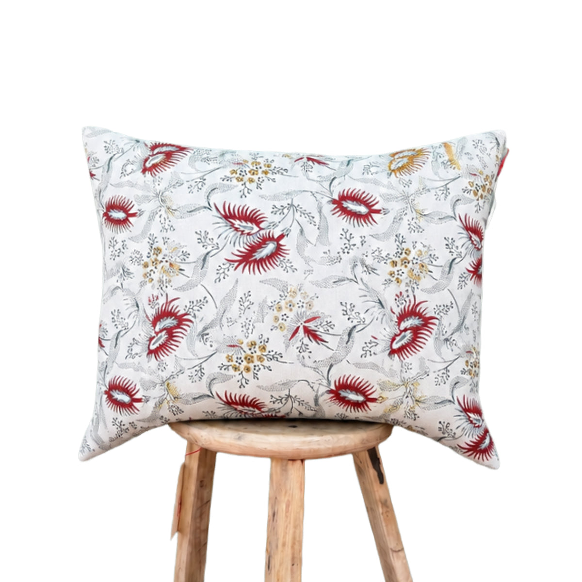 French Floral Linen Pillow – 19” x 24”