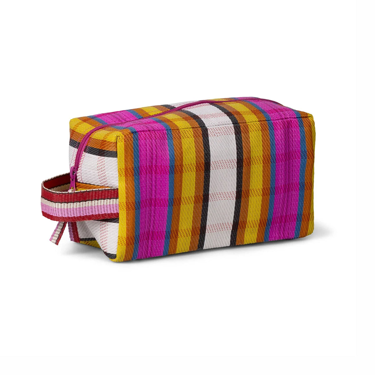 Eco Woven Wash Bag in Indian Yellow and Magenta