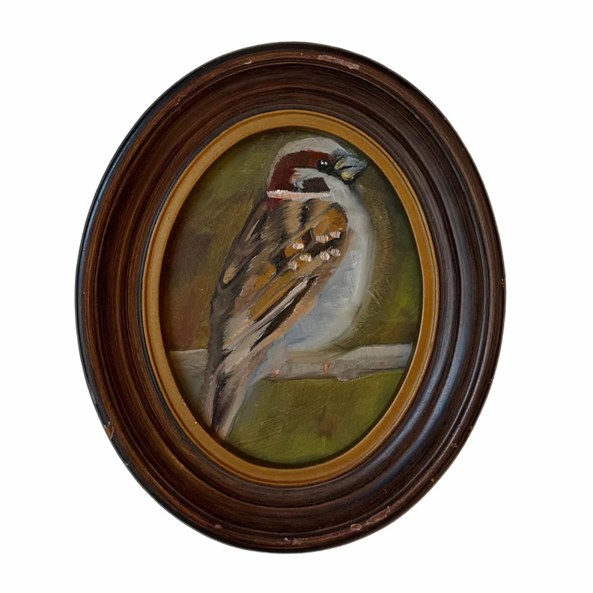 Alison Parsons, Blue Bird in Oval Frame 6”x5”