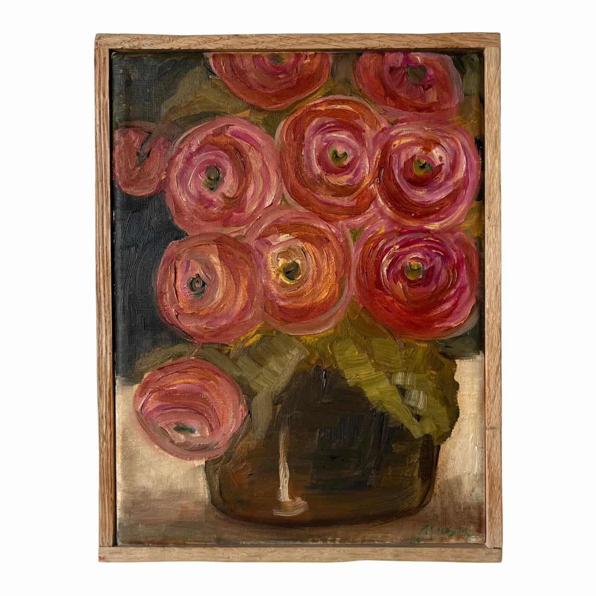 Alison Parsons, Red and Pink Floral 8.5” x 6.5”
