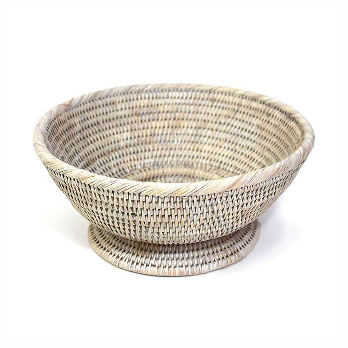 Round Pedestal Basket  - 11x5'H: White