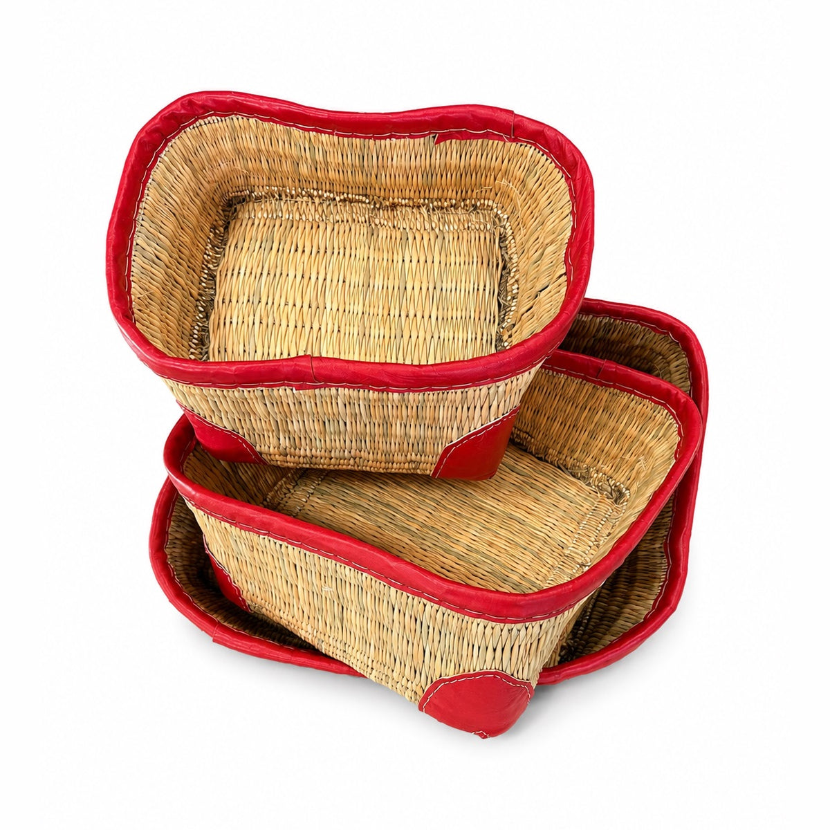 Small Red Trim Storage Basket