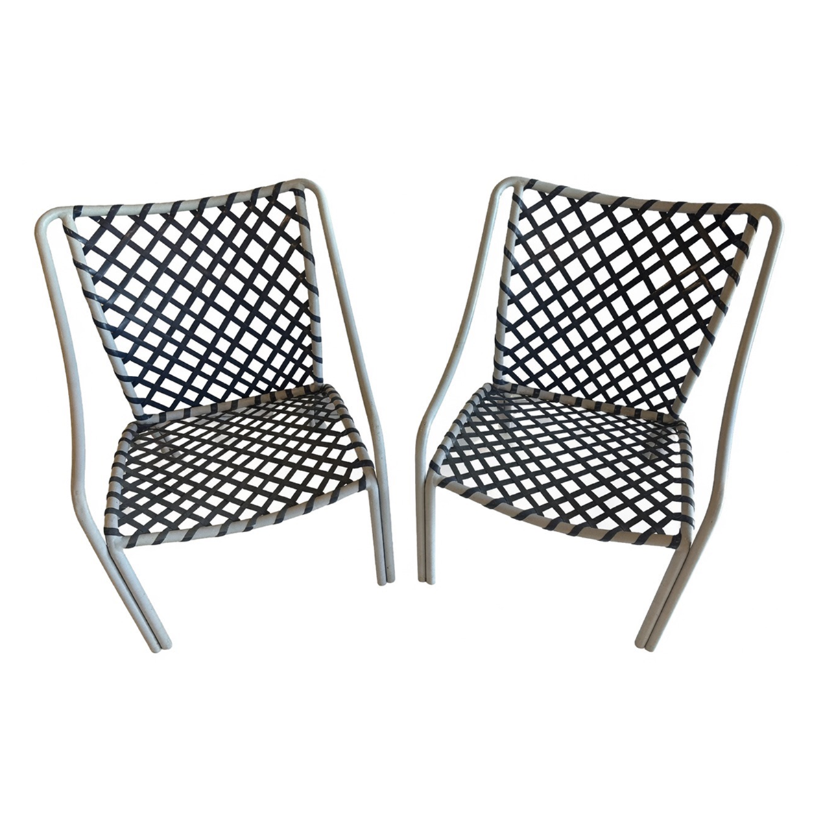 Pair of 1980’s Jordan Brown Pull-up Chairs with Side Table
