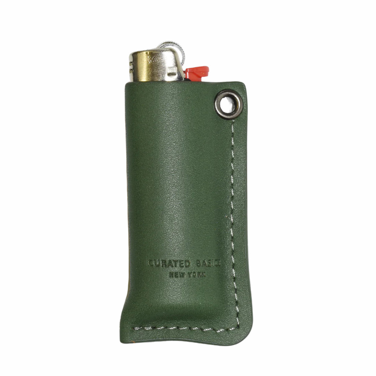 BIC Lighter Leather Case: Green