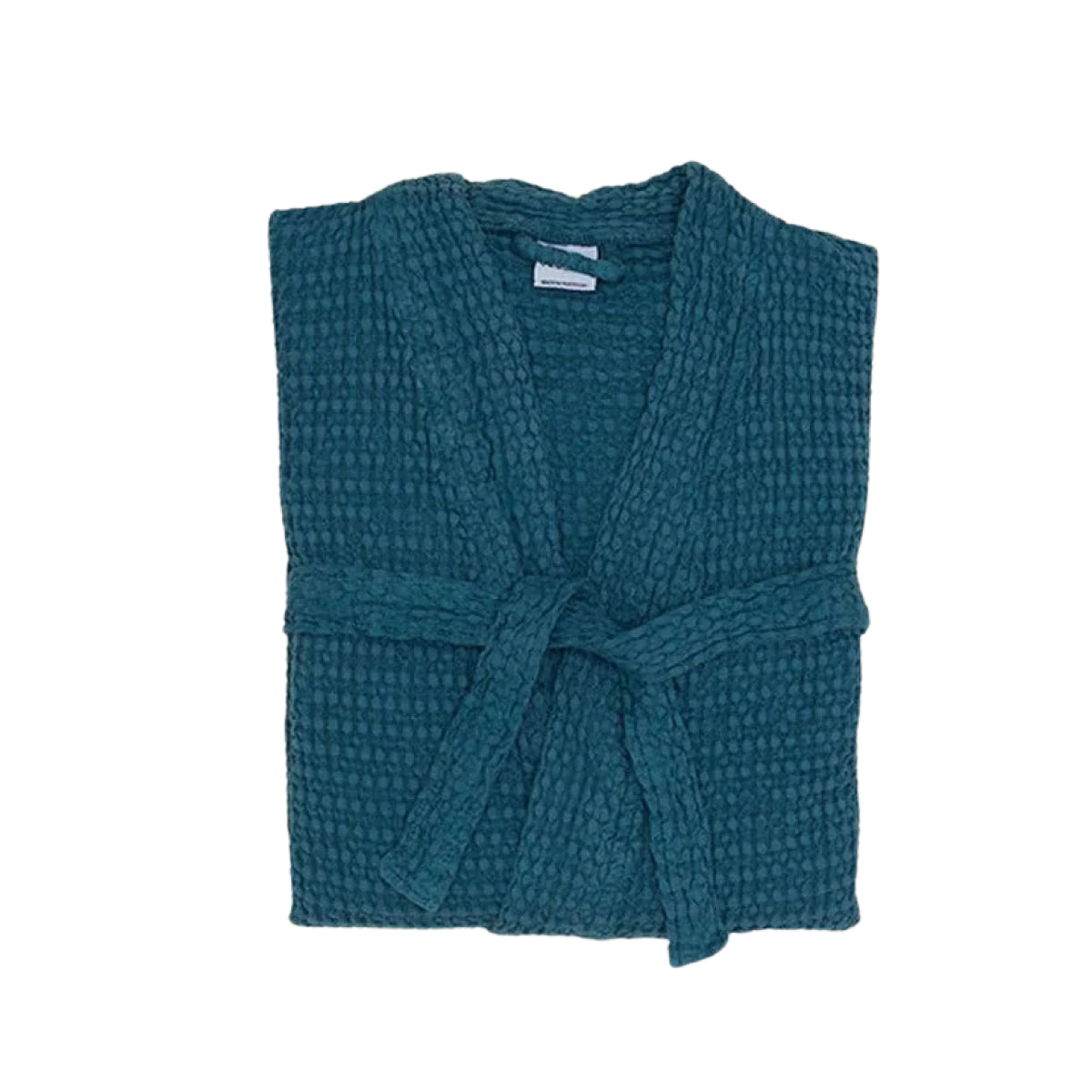 SIMPLE WAFFLE BATHROBE - PEACOCK: LARGE