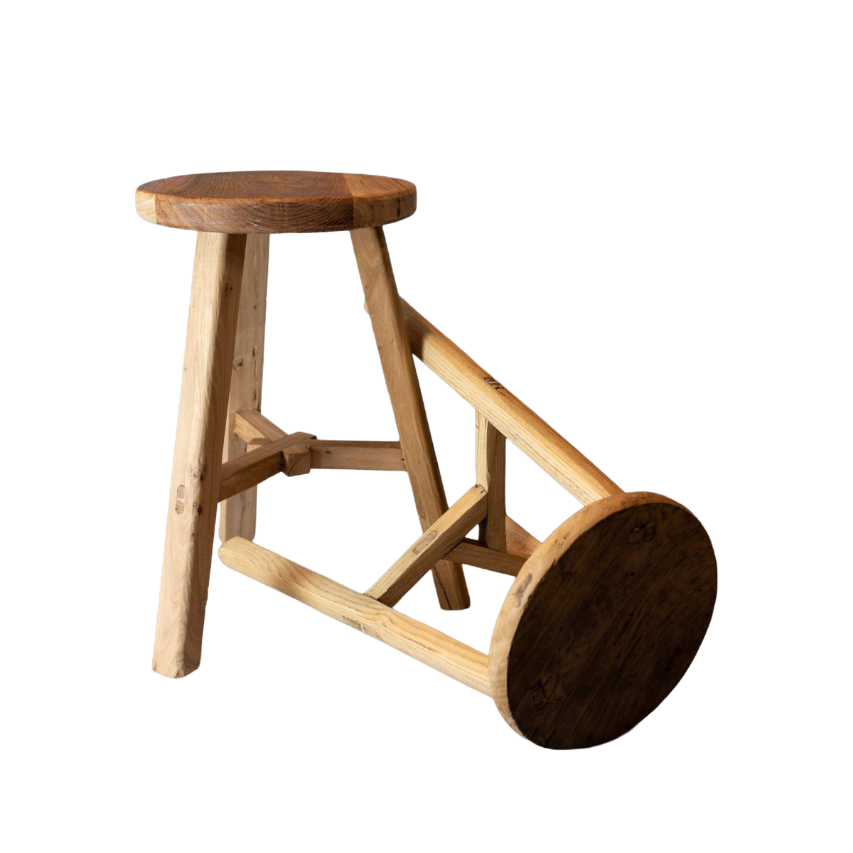 Elmwood Round Stool