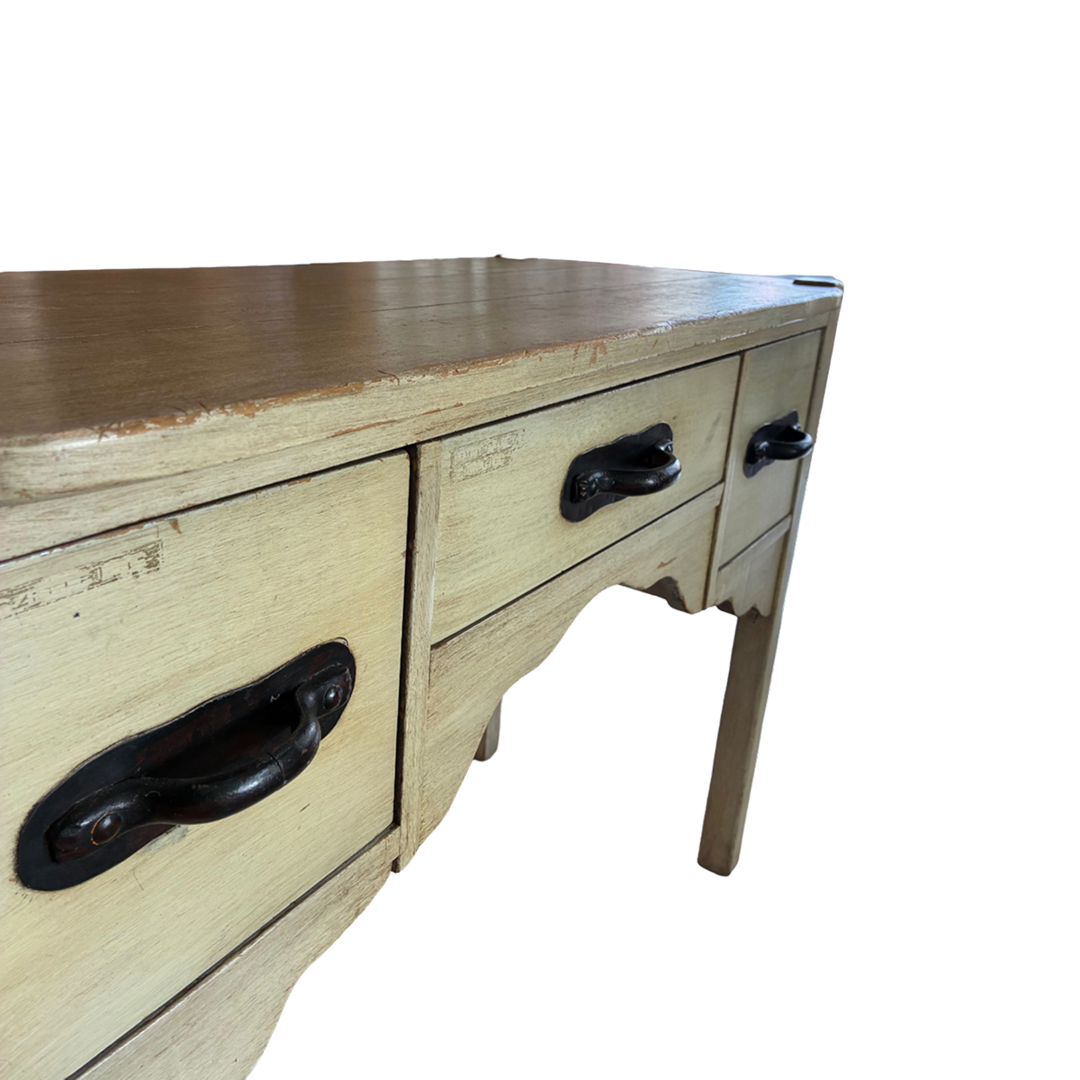 Proper 1930s Monterey Desk in a White Finish