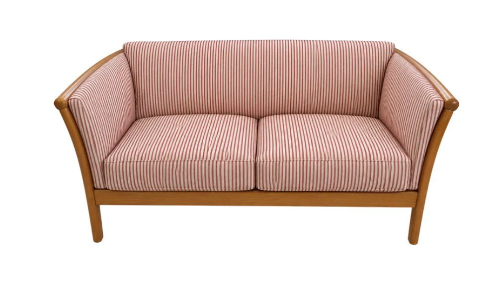 Vintage Danish Stouby Loveseat MCM Sofa - Scandinavian Beech Frame Settee