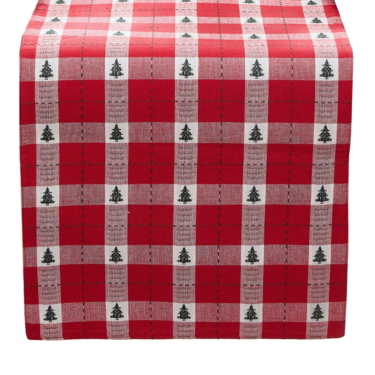 Sherwood Tree Dobby Holiday Table Runner: Red / 13x70