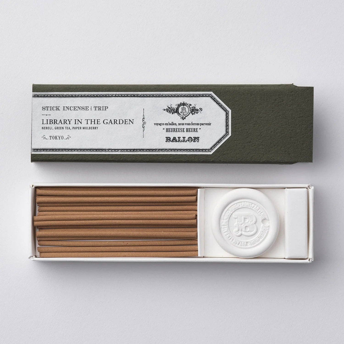 Ballon - Box of 20 Incense Sticks: Library in the Garden  (Tokyo)
