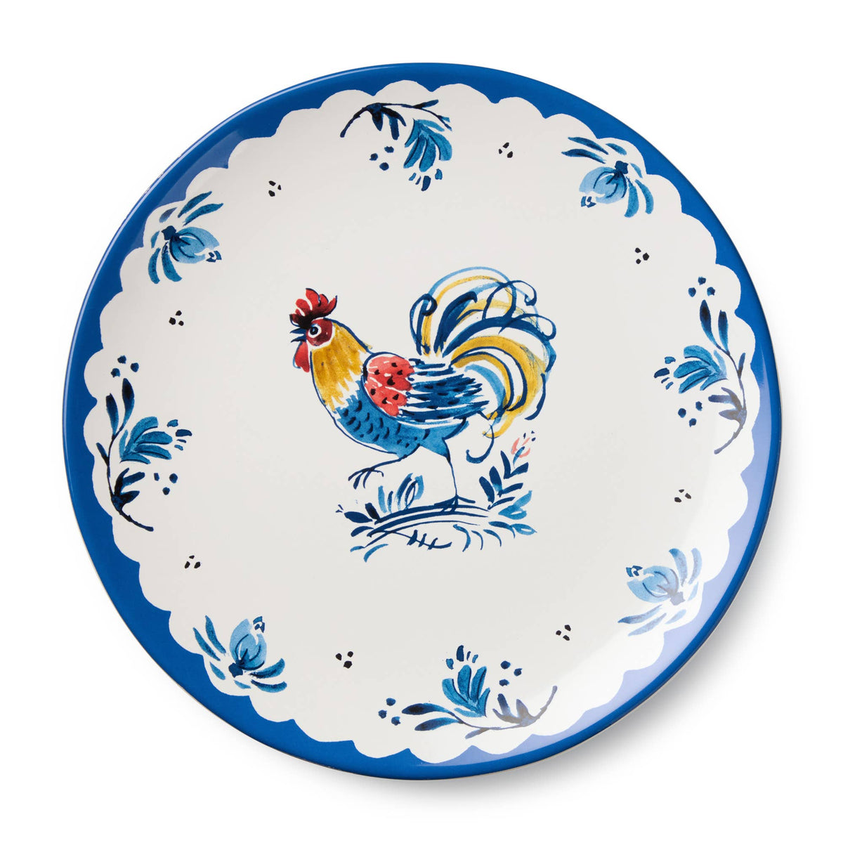 French Rooster Dinner Plate 11in 4 asst