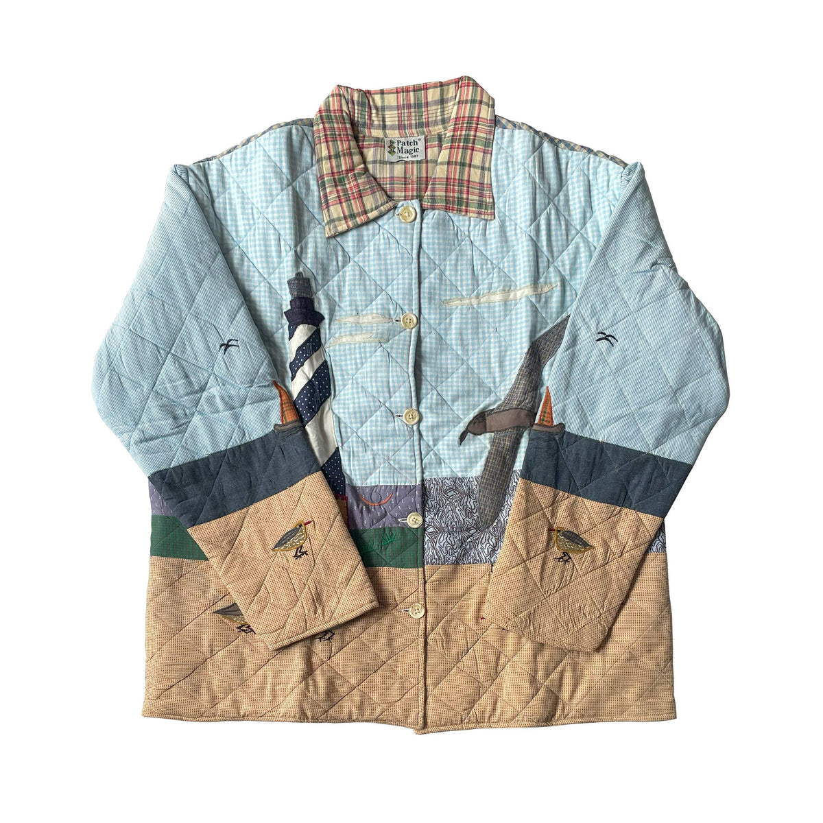 Lighthouse by Bay Reversible Quilted Cotton Jacket, Artfull: L