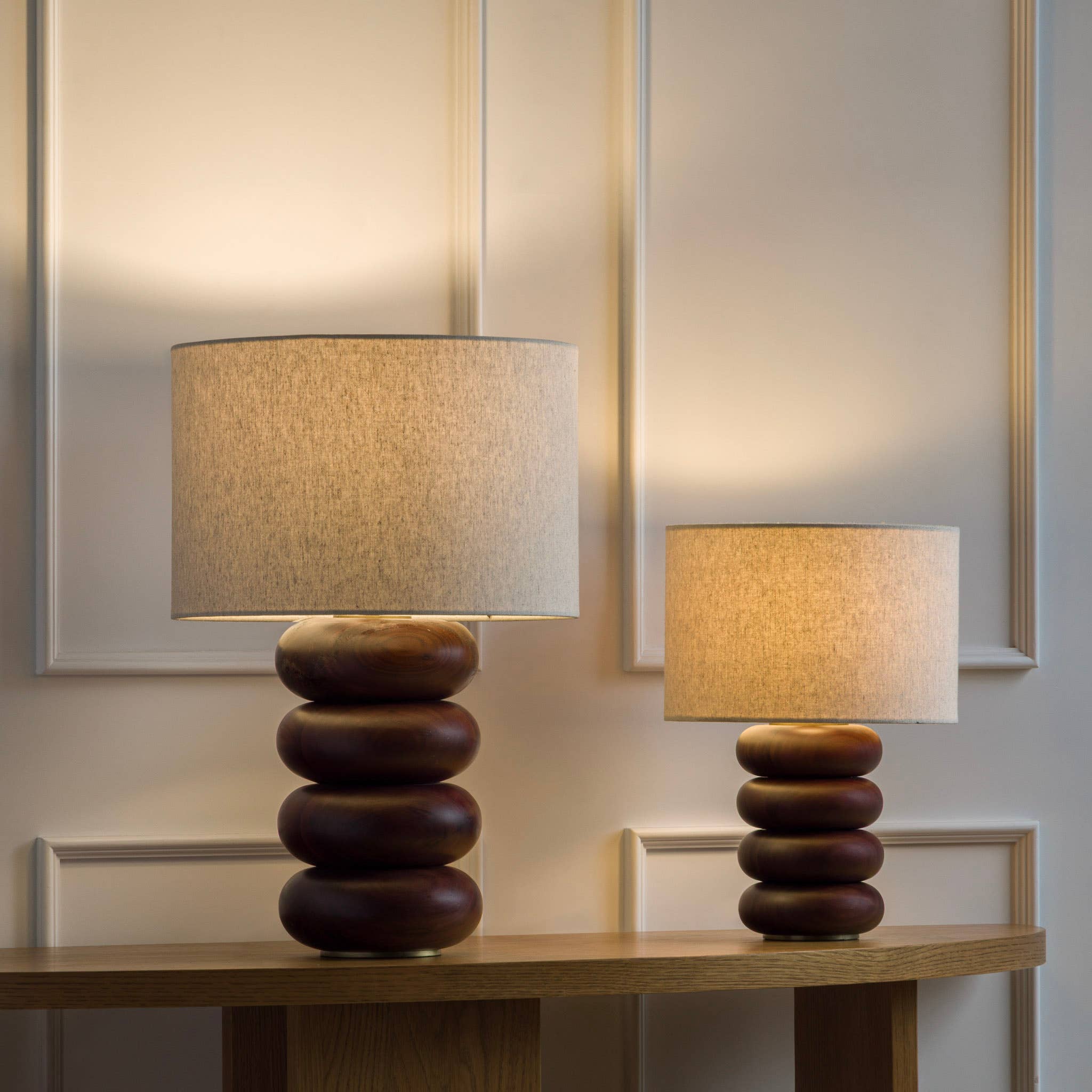 Sandia Oak Wood Table Lamp: Natural / Large