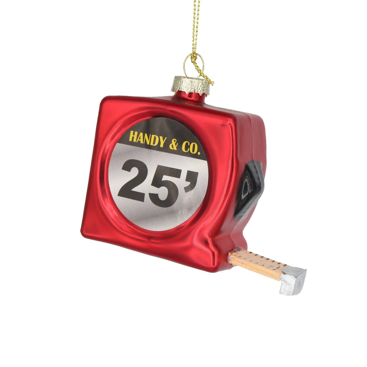 Red Measuring Tape Christmas Ornaments Hand Painted Unique