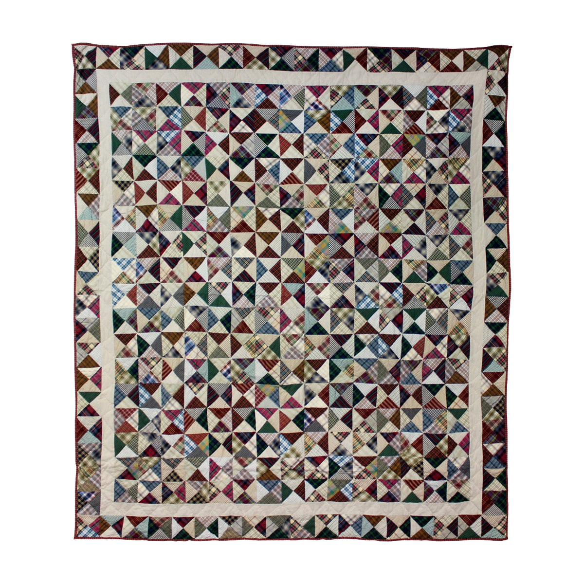Kaleidoscope Handmade Colorful Geometric Cotton King Quilt: Crib / Baby Quilt