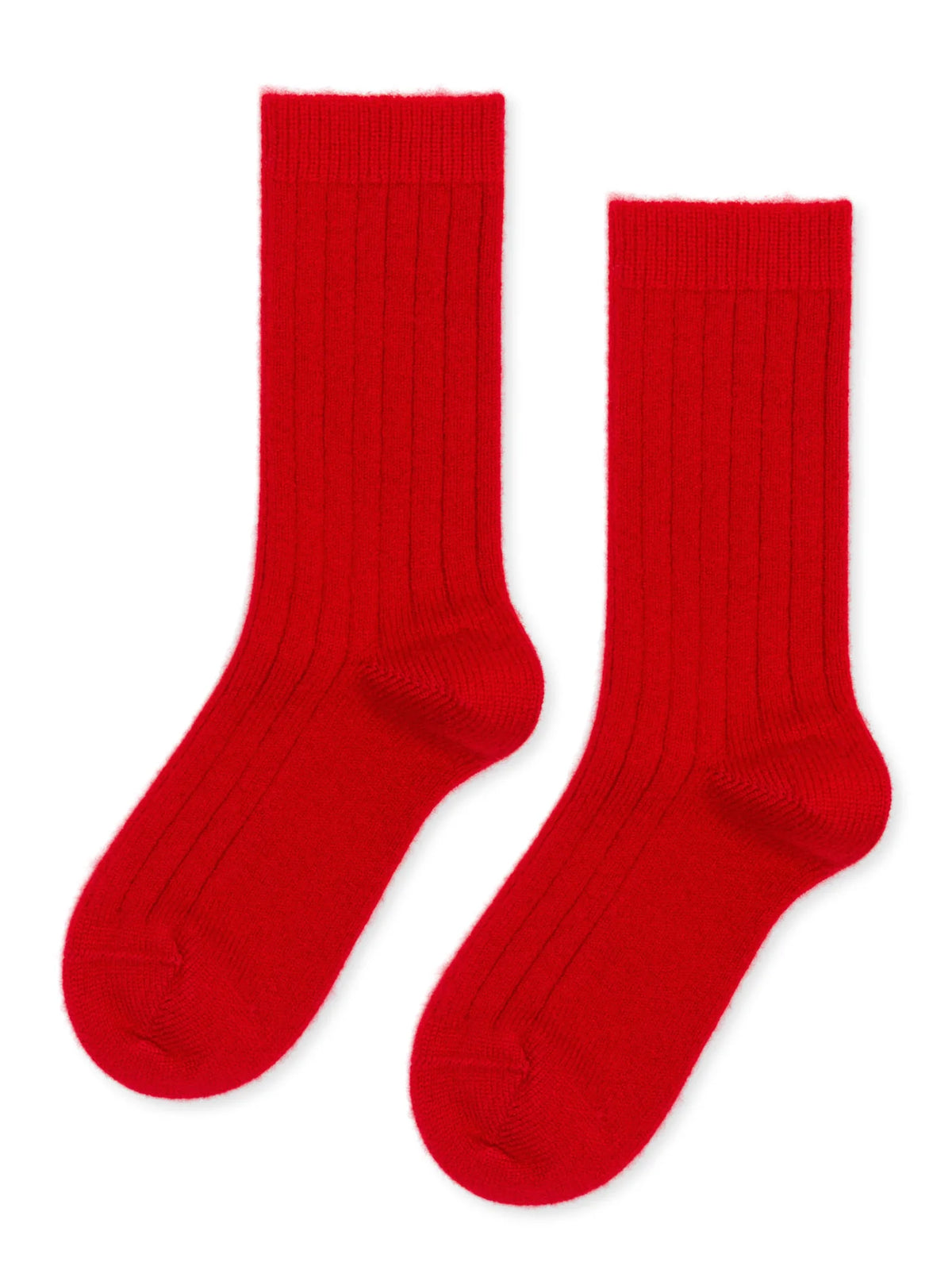 Italia Cashmere Cozy Rib Crew Sock in Scarlett